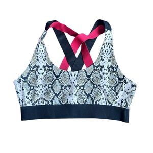 Alaia Snakeskin Sports Bra with Red and Black Straps Size Mediun